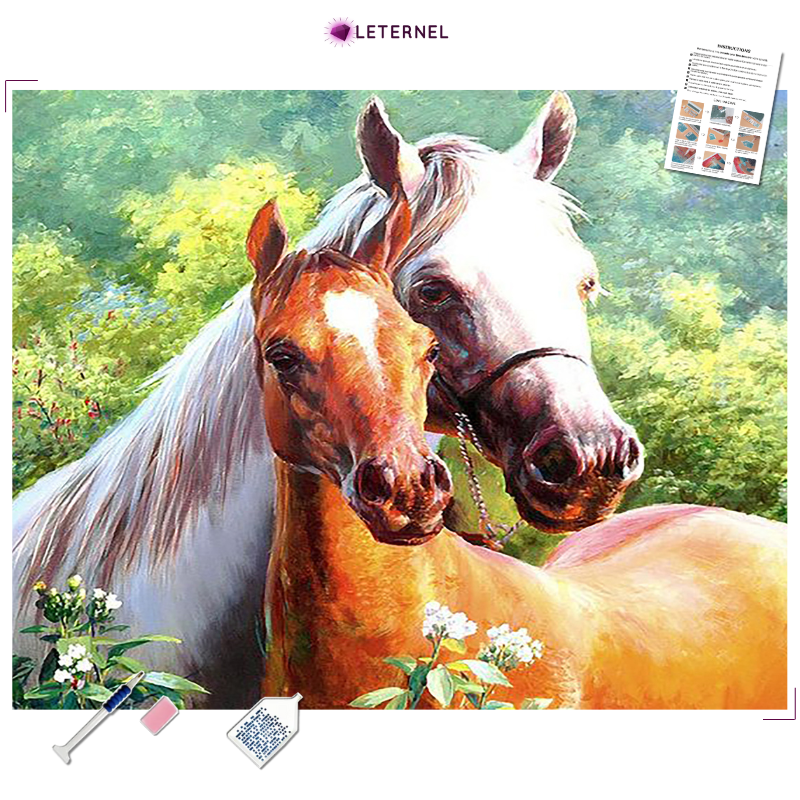 Broderie Diamant - Amour chevaux