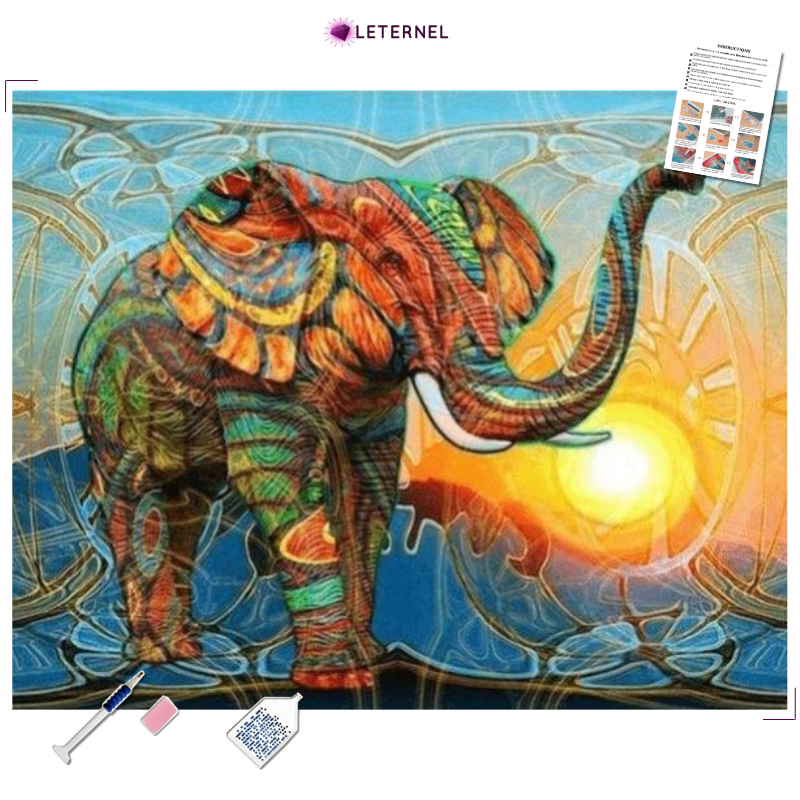 Broderie Diamant - Aquarelle éléphant