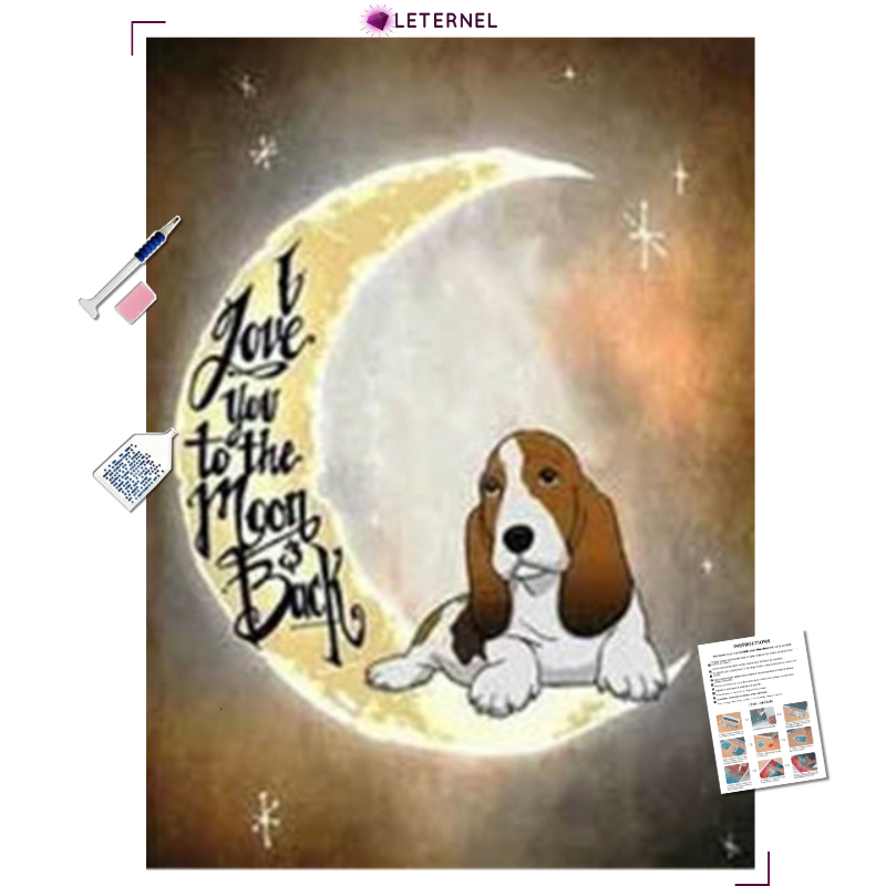 Broderie Diamant - Basset lune