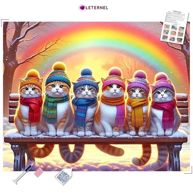 Broderie Diamant - Bonnets chats