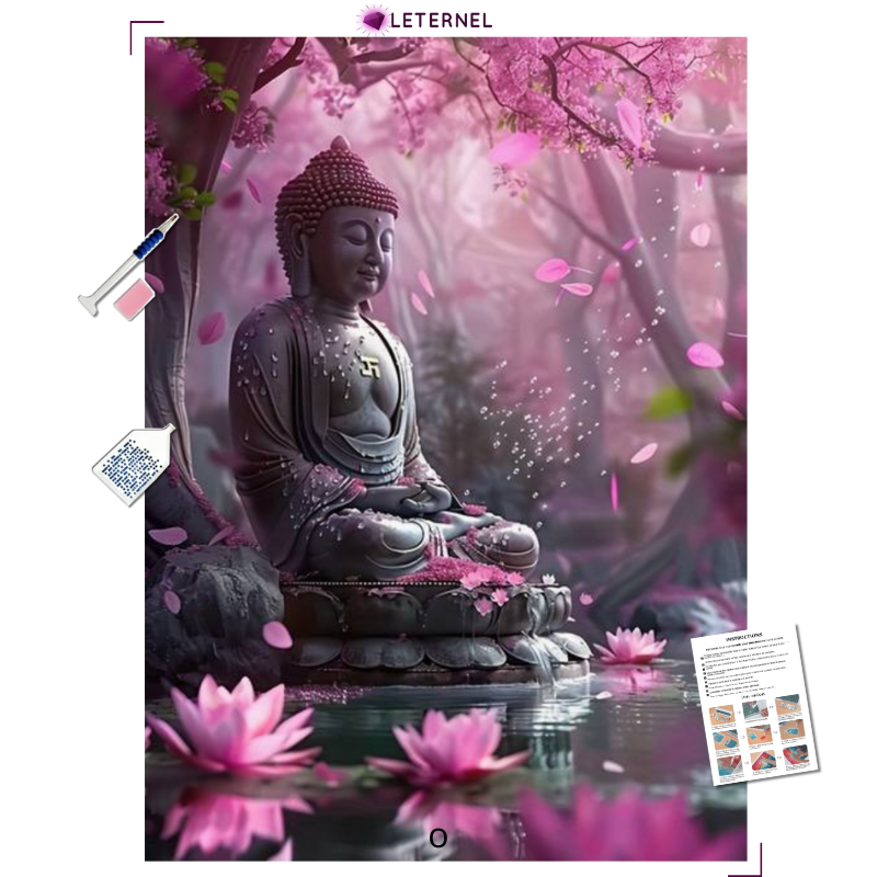 Broderie Diamant - Bouddha rose