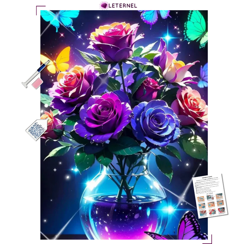 Broderie Diamant - Bouquet fluorescent