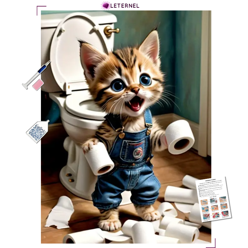 Broderie Diamant - Chaton WC