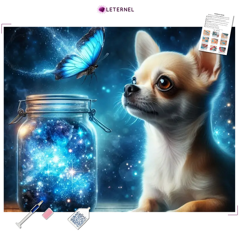 Broderie Diamant - Chihuahua papillon