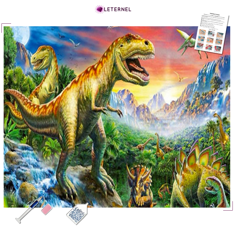 Broderie Diamant - Monde dinosaures