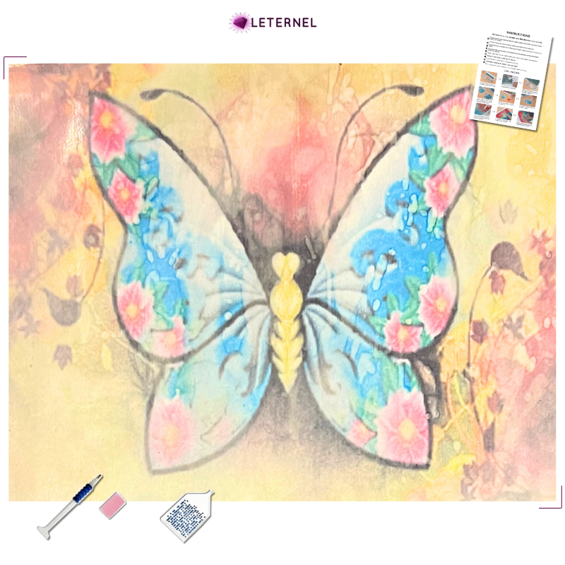 Broderie Diamant - Dessin papillon