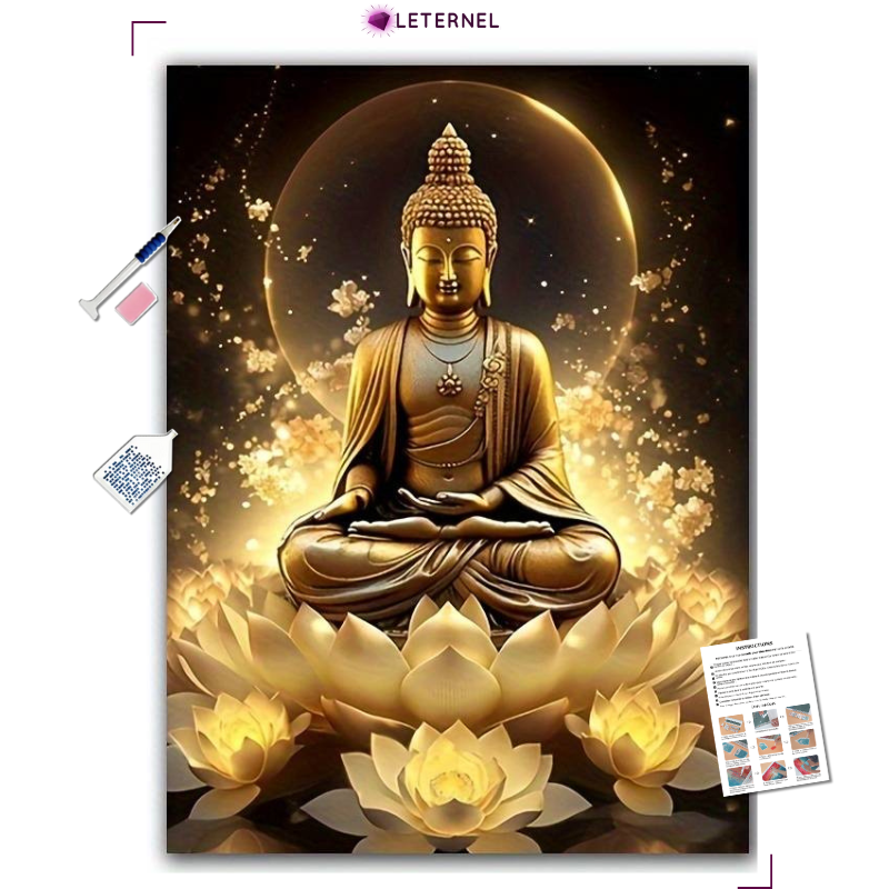 Broderie Diamant - Gold bouddha