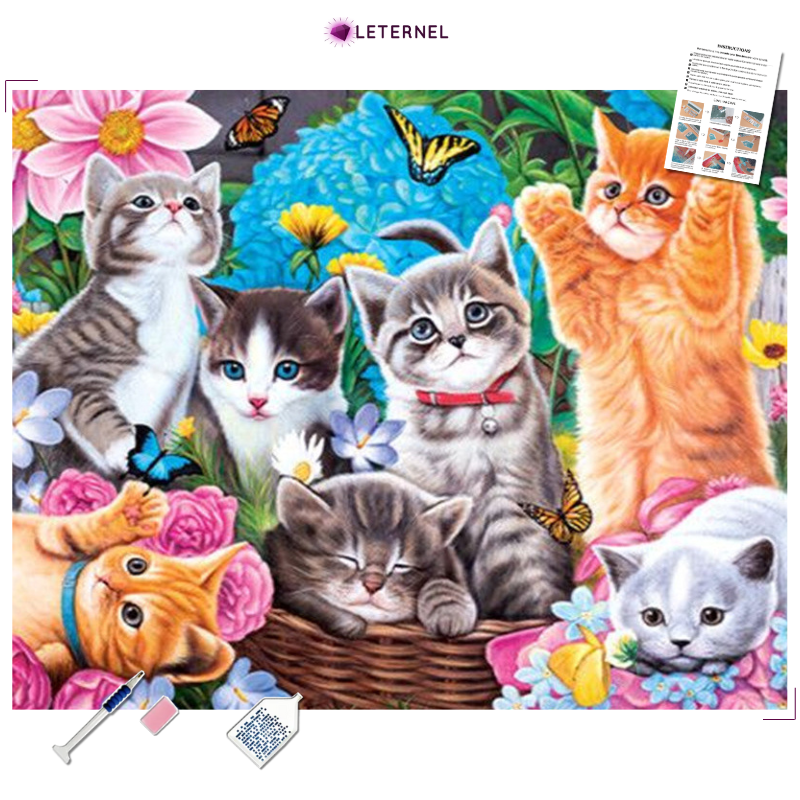 Broderie Diamant - Groupe chatons