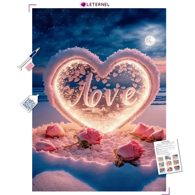 Broderie Diamant - Love nuage