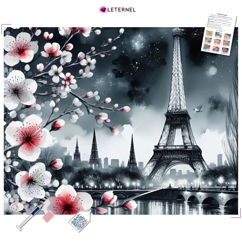 Broderie Diamant - Paris noir&blanc