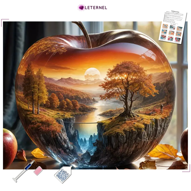 Broderie Diamant - Pomme paysage