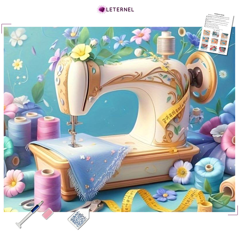 Broderie Diamant - Tissu floral