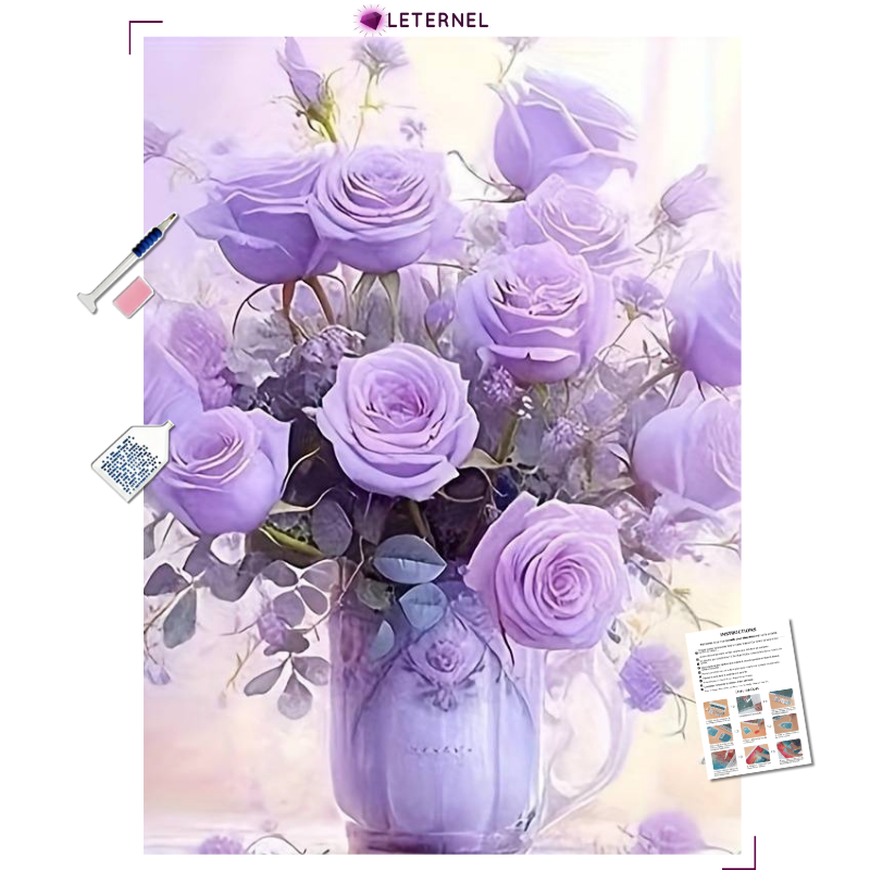 Broderie Diamant - Bouquet violet